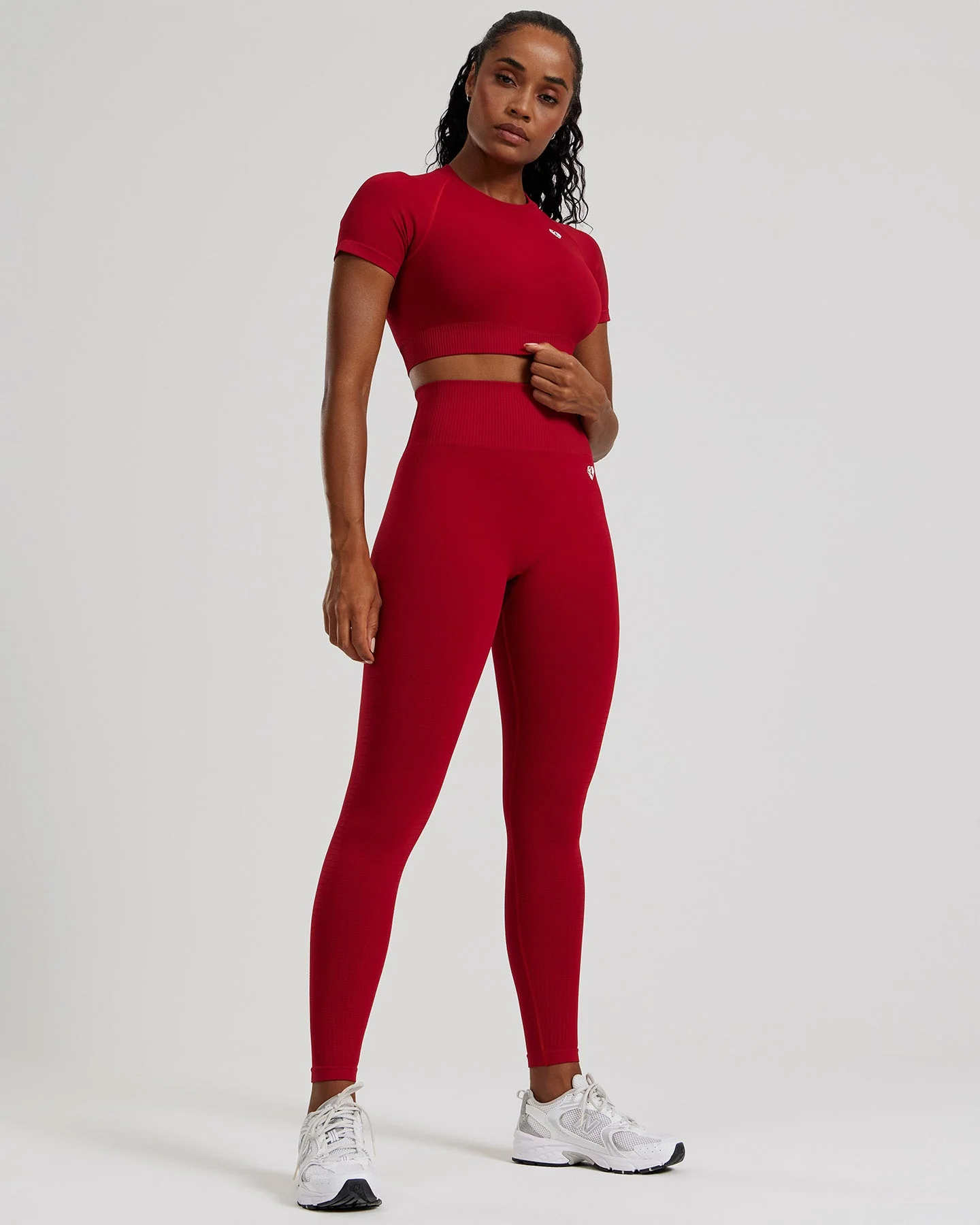 Power Short Sleeve Crop Top | Chilli Red - Image 6