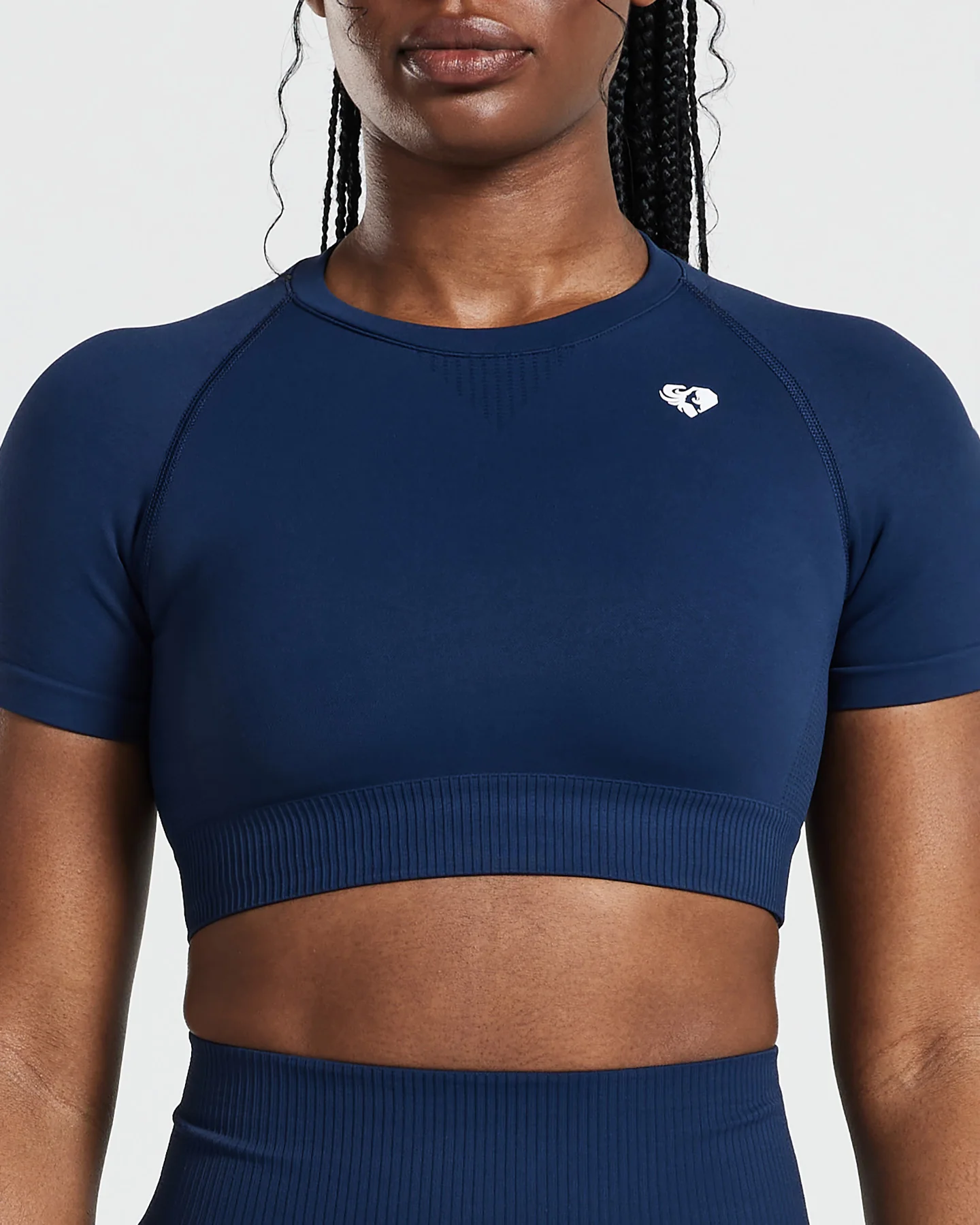 Power Short Sleeve Crop Top | Sapphire Blue - Image 3