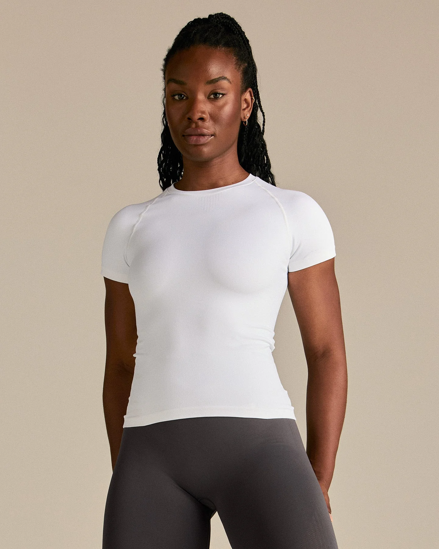 Power Short Sleeve Top | White