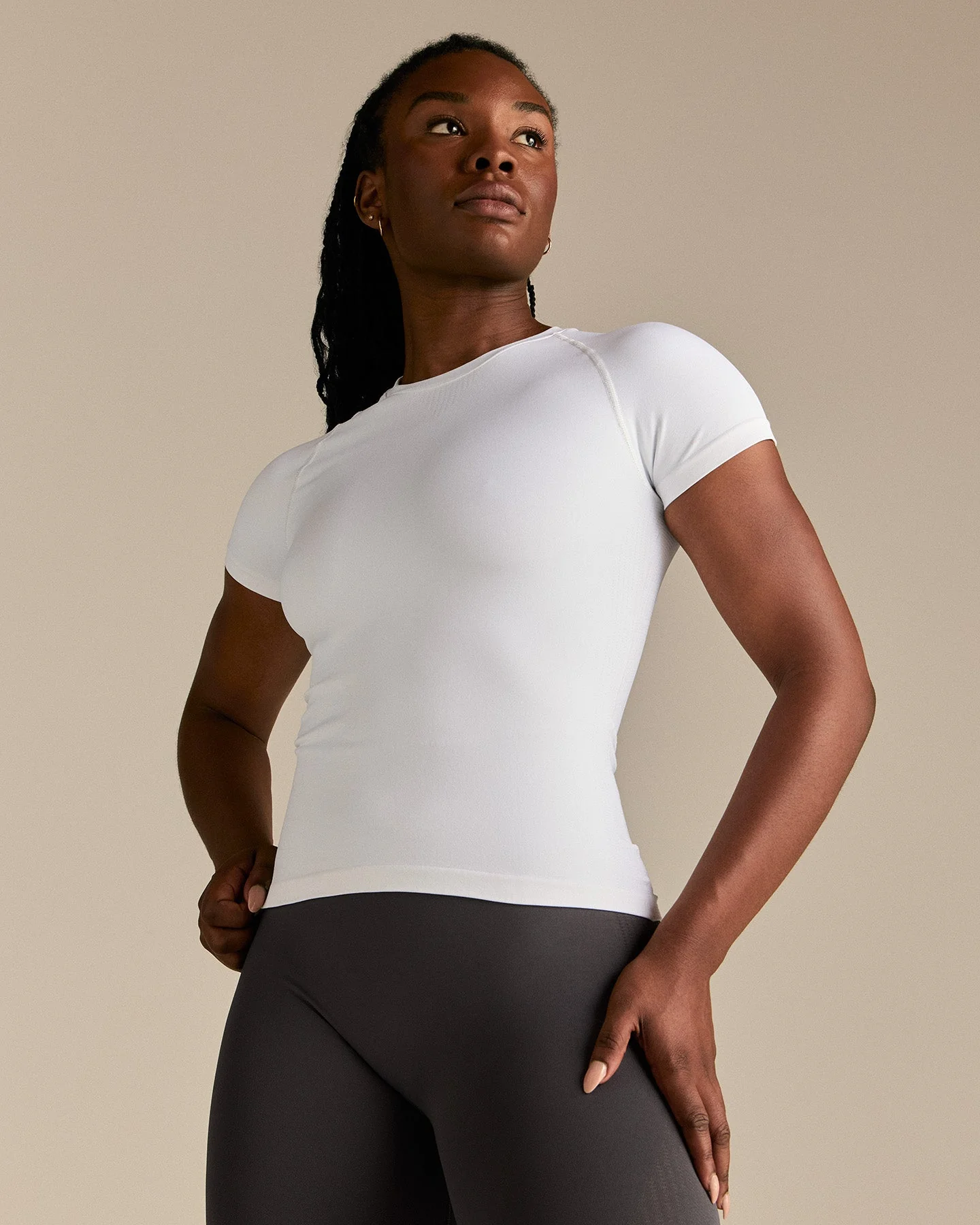 Power Short Sleeve Top | White - Image 7