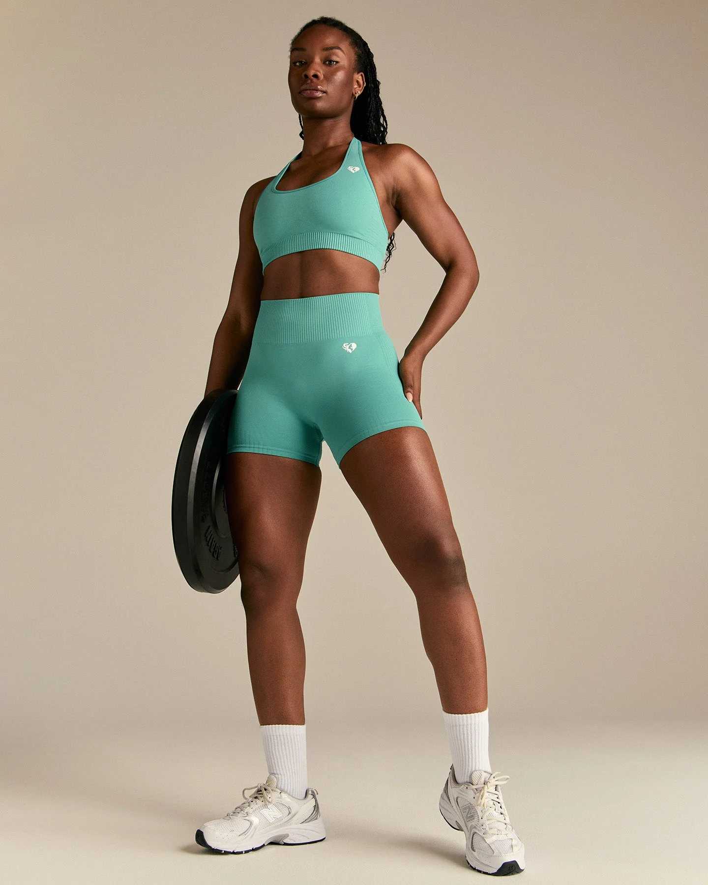 Power High Waist Shorts | Marine Green - Image 7