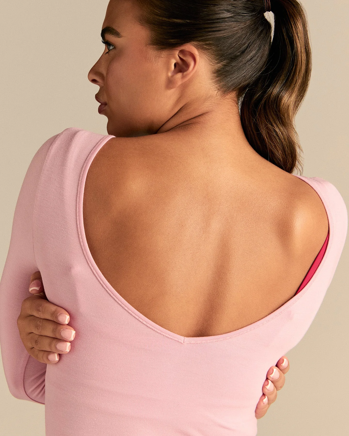Smooth Contour Long Sleeve Reversible T-Shirt | Sweet Pink - Image 4