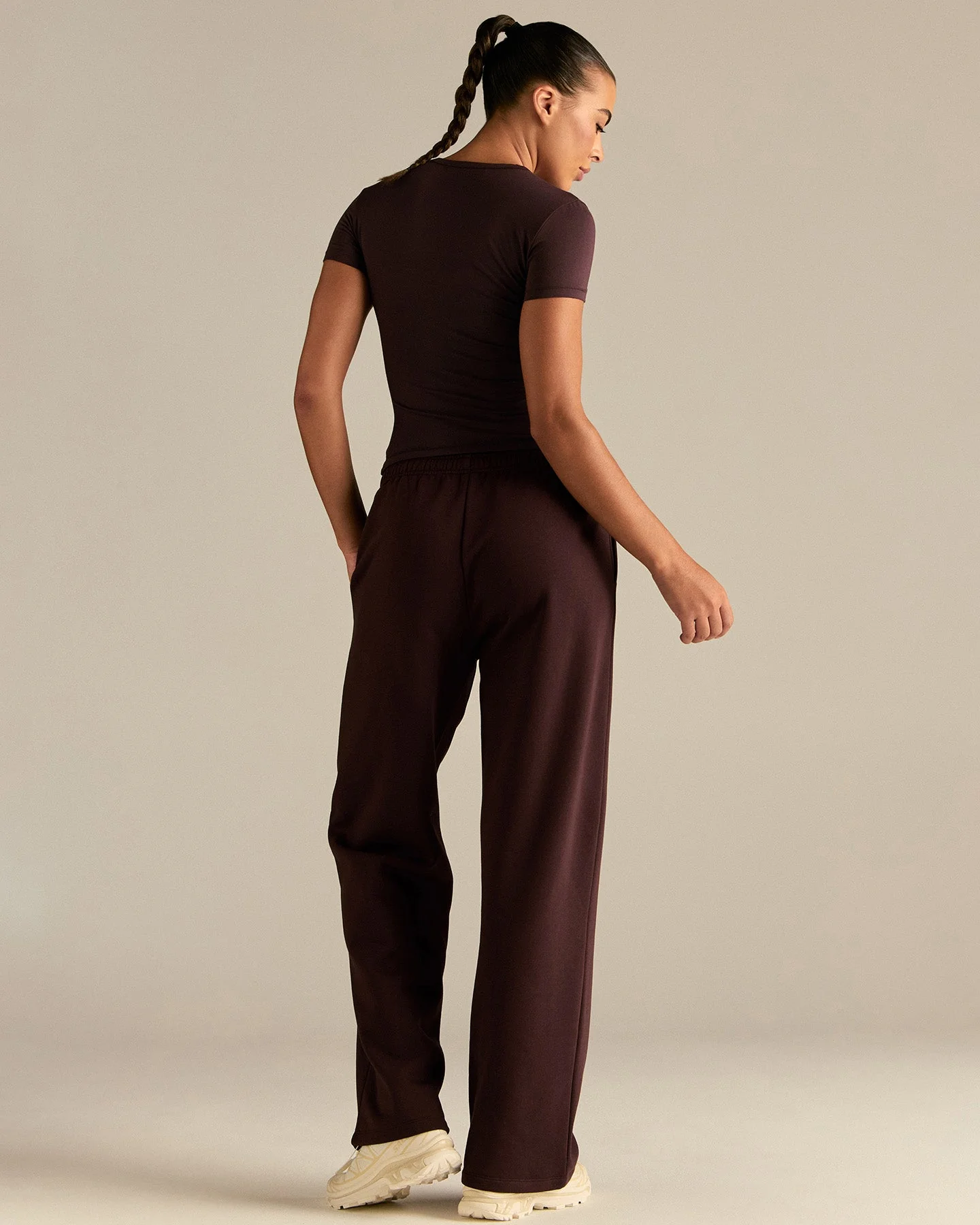 Smooth Contour Midi Short Sleeve T-Shirt | Cafe Noir - Image 6
