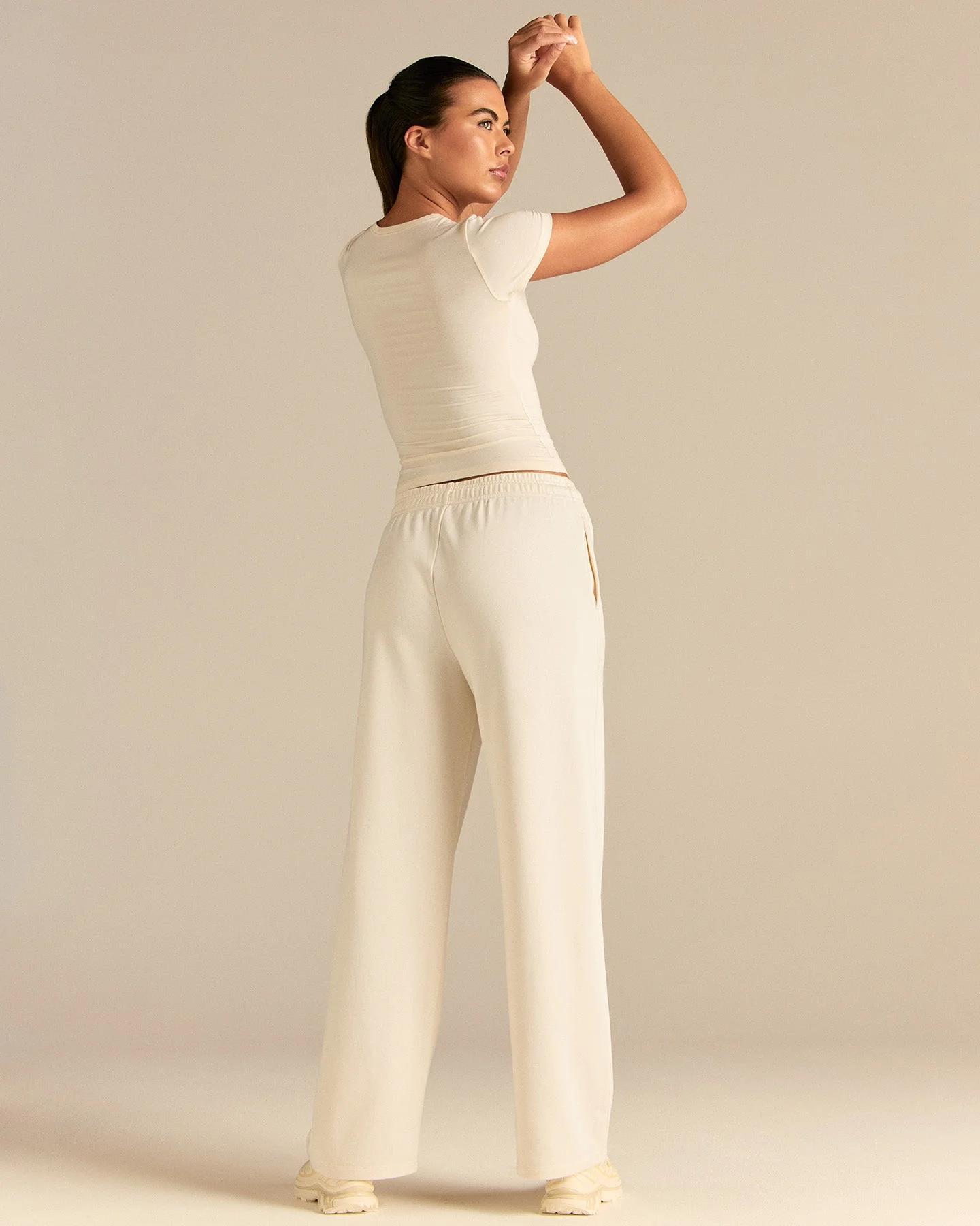 Smooth Contour Midi Short Sleeve T-Shirt | Coconut White - Image 4