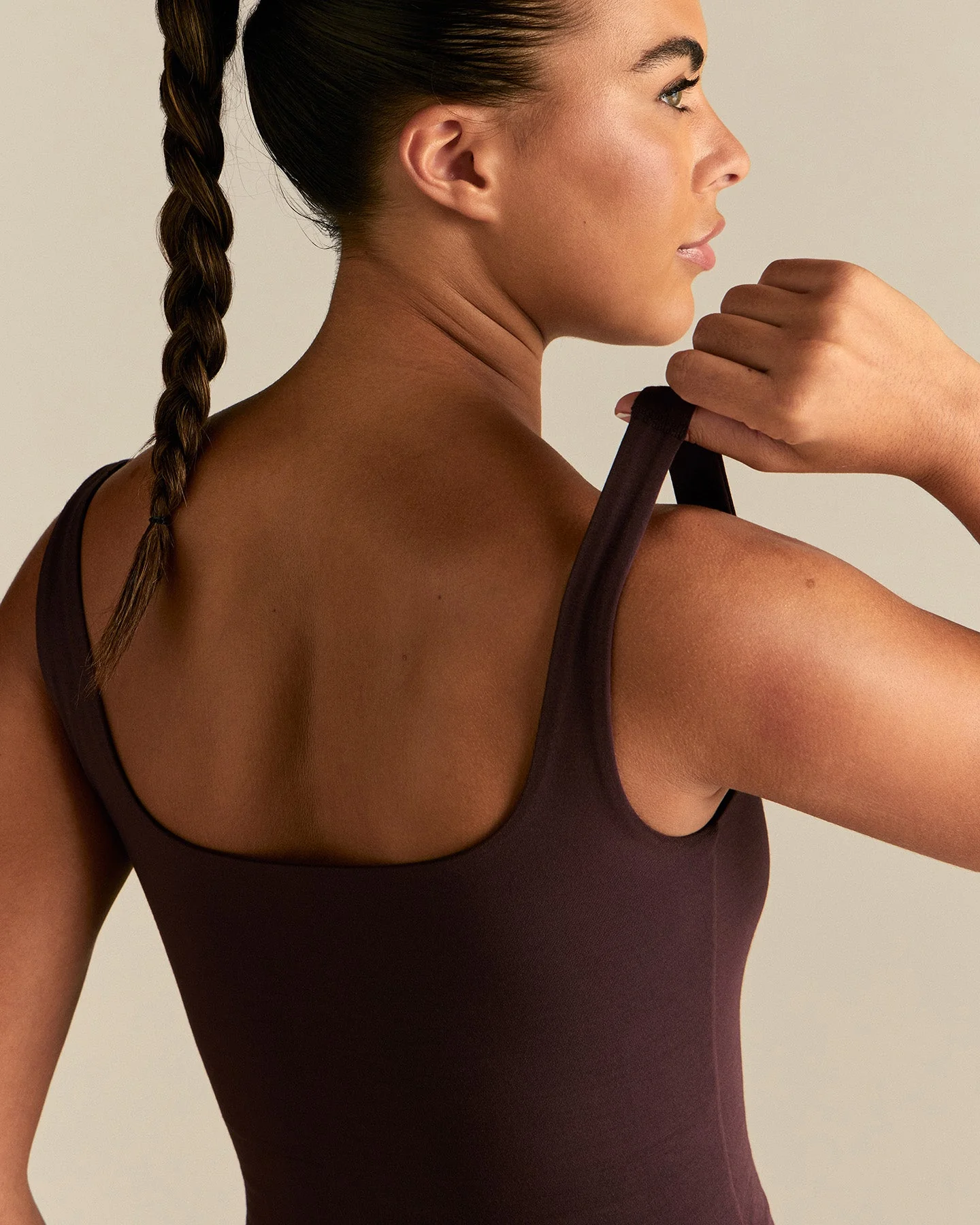 Smooth Contour Midi Square Neck Tank | Cafe Noir - Image 3